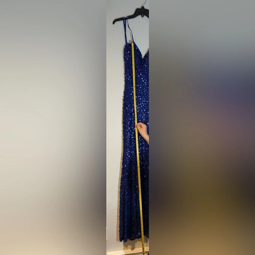 Crystal Doll Royal Blue Sequin Gown Size 7 NWT - Picture 11 of 11